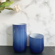 大肚玻璃杯 耐熱果汁杯 優格慕斯牛奶杯 水杯, 深藍蛋杯,401-500ml, 1個