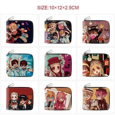 地縛少年花子君PU對折皮夾 短款拉鏈錢包卡包零錢包 臺灣出貨