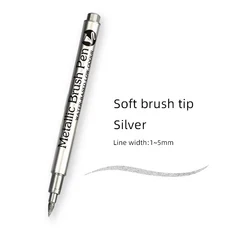 금은 금속 마커 펜 바위 머그잔 세라믹 유리에 대 한 방수 영구 페인트 DIY 그림 용품, Soft-Silver (1pcs)