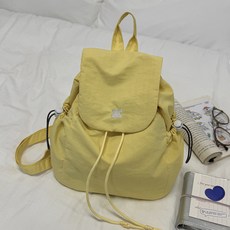 帆布格子登山包包女 2025夏季新款韓國學院風雙肩包休閒背包單肩包後背包女生包包, 黃色