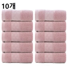 록신 순면 부드러운 타월 110g 30수 10종세트 흡수력 세안 타월 헤어타월 추천 고급 순면 타월 보들보들 무자극 여행용 헬스장 필수 아이템, 1세트, 핑크