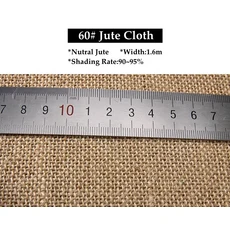천연 황마 천 DIY 전망대 차양 네트 돛 발코니 프라이버시 스크린 홈 데코 린넨 원단 넓은 1.6m, NO 60Jute