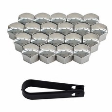 차량 휠 너트 보호 가드 19mm 휠캡 휠커버, 실버, 1세트