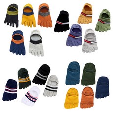 남성발가락양말 쫀쫀한 캐릭터 면 발가락덧신 5켤레세트