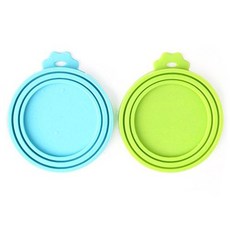 콤팀 펫 푸드 캔 커버 실리콘 캔 뚜껑 개 및 고양이 사료 Comtim Pet Food Can Cover Silicone Can Lids for Dog and Cat Food(U, Blue/Green, 2 Count (Pack of 1), 1개