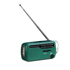 V2YLW 휴대용 태양광핸드크랭크 라디오 비상 USB 손전등 LED 충전기, B. 녹색