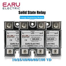 SSR-10VD SSR 단상 솔리드 스테이트 릴레이 전압 조정기 모듈 입력 0-10V 출력 220VAC 라디에이터 25A 80A, 02 25A