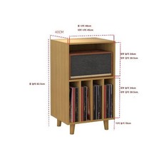 LP 보관함 선반 오디오랙 수납 음반 수납장 수납함, 1개, A20 옐로우오크 컬러 밀도판 포함