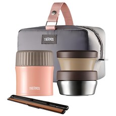 THERMOS 膳魔師 Plus 保溫便當盒組 TKLG-900 7件 1組, 桃粉色 (P), 1個