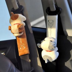 안전벨트 인형 커버 쿠션 차량용 자동차 귀여운 가드 클립 카시트 유아용 인형커버 차량용품, 곰