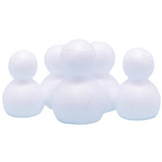 교회미술 크리스마스장식 눈사람인형 스티로폼 5P/ 공예키트 통합미술 공예수업용 꾸미기놀이, 5세트, 화이트