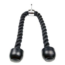 삼두 이두 운동 더블 풀 다운 헤드 로프 케이블손잡이, 레드 앤 블랙 저항 로프 120cm, 1개