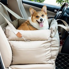 Curious Pony 강아지 카시트 이동가방 애견 카시트 강아지 자동차 카시트, 1개, 그레이