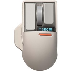 LOFREE 무선 마우스 PBT 레트로 그레이 4000DPI, 블록 레트로 그레이