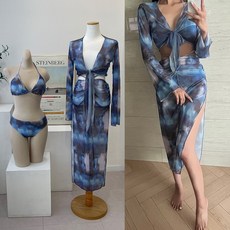 비치웨어 오션뷰비키니세트 가디건 롱스커트 수영복 모노키니 여름 호캉스 you*1836VD