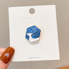 nyu.nyu 胸針, 1個, 藍色馴鹿-六角款, 藍色