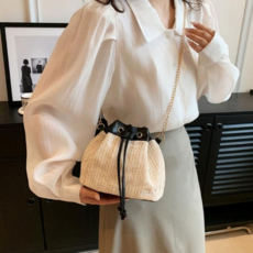 체인백 복조리 왕골 미니버킷백 크로스백 여자