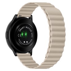 LuA lovel Galaxy Watch 相容皮革磁吸錶帶, 米色