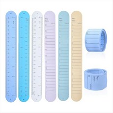 팔찌 6 개 조각 목록 슬랩 팔찌 실리콘 재사용 가능한 지연 손목 일일 플래너 연구 작업, As Shown