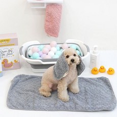 강아지 고양이 목욕 타올 블루 S M 반려동물타올 물기흡수 목욕용품, 본상품