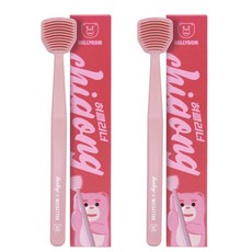 치공 벨리곰 SGS 항균 사탕수수 혀클리너 핑크 국내제조 직접생산 회사용 선물용 여행용 집들이용 1P, 2개