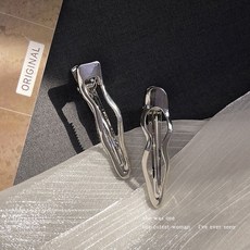 메탈 클립 물결 머리핀 2P 세트