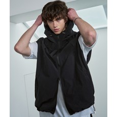 브랜드정품 드로우핏 DRAW FIT 커브드 나일론 후드 베스트 BLACK 325484