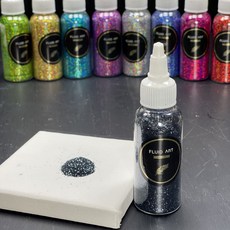 金羽毛 鐳射晶鑽極閃亮粉 台灣製 流體畫DIY亮片 幻彩聖誕節亮粉 星光灑粉 閃亮變色, 黑鳶尾