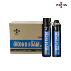오공 우레탄폼 750ml 일회용 스트로우형 1박스x15개 일회용 폼 단열 틈새 충진 보수
