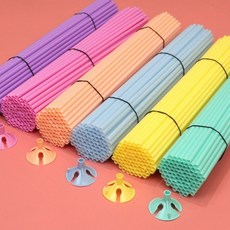 [행복사이소] 이쁜 풍선 마카롱 컵스틱10P세트 32cm 막대 손잡이 고정 어린이 선물 증정 셀프 DIY 삐에로, 1개, 민트