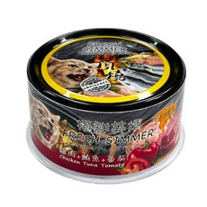 極鮮黑金貓罐 80g 漁豐膳食鮮湯機能, 1個, 頂燒罐-雞肉鮪魚番茄,超取限一箱(過重運費另計)
