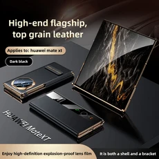 화웨이 메이트 XTs용 고급 천연 가죽 플립 케이스 새로운 특별한 회전 스탠드 풀, 01 빠른, 02 For Huawei Mate XTs, 05 Nappa pattern black