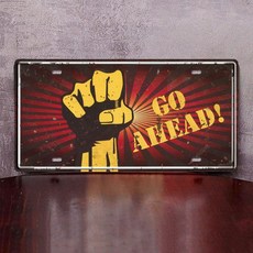 차량 번호판 빈티지 외국차 플레이트 펍 장식 소품 카페, 1개, 연근색