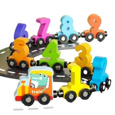 磁性數字小火車早教玩具, 1個, 10個