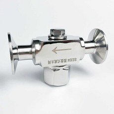 밸브 플랜지 스틸 클램프 스트레이트 탱크 스테인리스 로딩, 1개, DN25 척 50.5