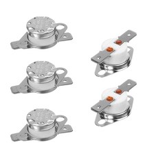 Fielect 5Pcs KSD301 온도 180C356F 정상 폐쇄 N.C 디스크 한계 제어 열 스위치 마이크로파 조절 실버 톤