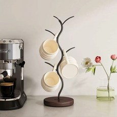 올해브 다용도 원목 트리 컵걸이 건조대 컵거치대, 1개, 브라운 15cm*40cm