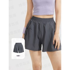 運動短褲女 雙層防走光 收納口袋 顯瘦提臀 健身跑步馬拉松休閒褲 普拉提瑜伽褲 百搭透氣 沙灘三分彈力短褲