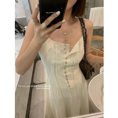 플라워 플라워 기슭 지정란 레이스 민소매 원피스