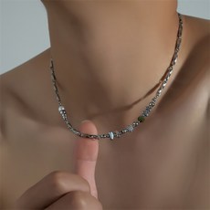 뫼비우스 남녀공용 목걸이 원석 포인트 패션 쇄골 체인