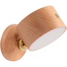 LED 벽걸이 독서등 무선 벽등 USB 충전 포트 내장 배터리 360도 회전 자석 볼 조절 가능 터치 컨트롤 공부용 침대 옆 램프 버드나무 2개, Beech