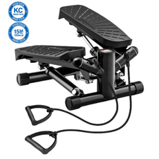 야간운동OK 저소음 듀얼유압 스텝퍼 | 초보자 LED 카운터 120kg 하중 보폭 조절 기능 홈트 하체 운동 다이어트 스텝퍼, 블랙