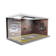 다이캐스트 1:24 LED 주차장 전시 아크릴 케이스 투명 조명 간편조립, 1개