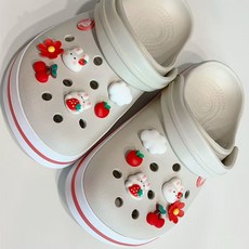 미루노 딸기 토끼 꽃 12P 신발 악세사리 실내화 꾸미기