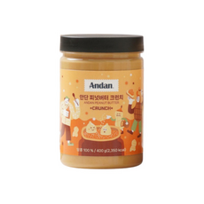 안단잼 땅콩 피넛 버터 100% 크런치 무가당 무설탕 저당, 400g, 1개