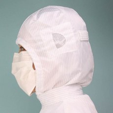 크린룸 제전 방진모 후드 귀망사 방진모자 방진작업복, 화이트4XL