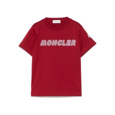 몽클레르 앙팡 옵티컬 로고 코튼 티셔츠