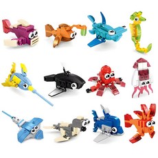 동물 조립블록 소형 블록 공룡 해양 세트 곤충 퍼즐 미니, A01, 1개