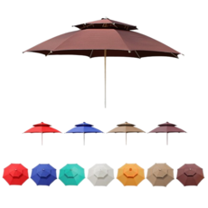 카나모 2층 팔각 파라솔 특대형 캠핑 낚시 비치 파라솔받침대 야외 테라스 휴대용, 01.팔각 2단 파라솔 특대형-커피