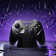 [ZX샵] Leadjoy 천검 Plus FPS 게이밍 컨트롤러 TMR 홀 조이스틱 1000Hz 무선 게임패드 Switch/PC/안드로이드/iOS 호환, 1개, 블랙퍼플세트+수납 파우치